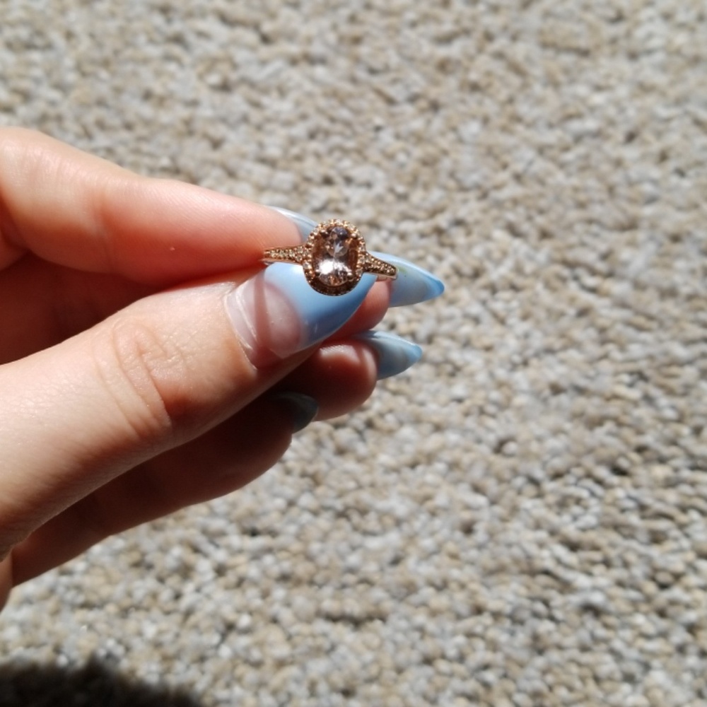 Rose gold and morganite ring